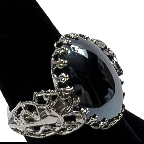 VINTAGE 1950s Faux gemstone & silver Ring JUDY LEE Label NEVER WORN Adjustable - Picture 10 of 16